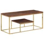 vidaXL Salontafel roestvrij staal en massief hout, Huis en Inrichting, Tafels | Salontafels, Verzenden, Nieuw
