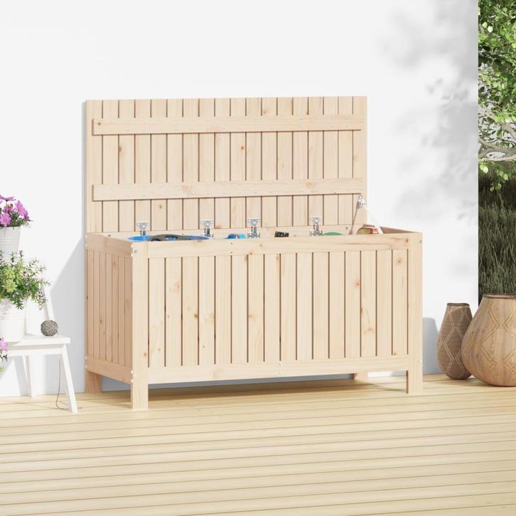 vidaXL Tuinbox 115x49x60 cm massief grenenhout, Tuin en Terras, Bergingen en Tuinkasten, Nieuw, Verzenden