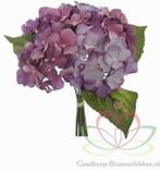Hortensia Hydrangea Boeketje Purple Zijdenbloem 5 stuks, Nieuw