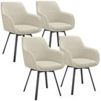 tectake Draaibare eetkamerstoel Alicon, gestoffeerd - greige, Huis en Inrichting, Stoelen, Verzenden, Nieuw