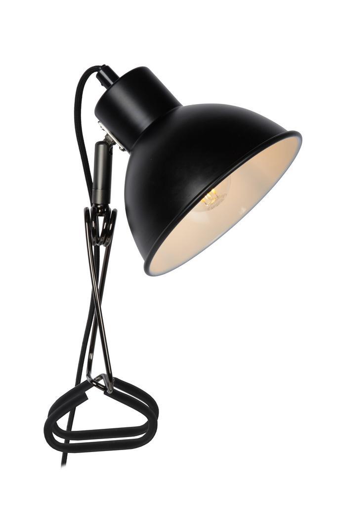 Lucide MOYS - Klemlamp - 1xE27 - Zwart, Maison & Meubles, Lampes | Lampes en vrac, Envoi