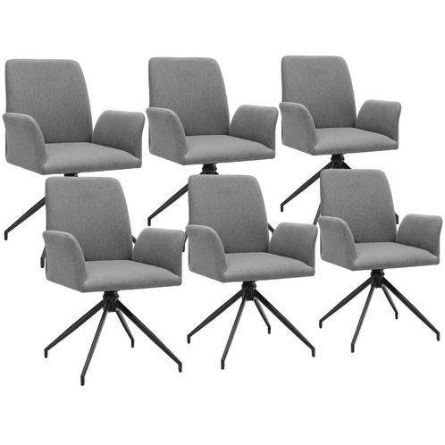 tectake Draaibare fauteuil Daya, gestoffeerd - antraciet, Se, Huis en Inrichting, Stoelen, Verzenden