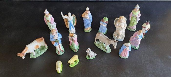 Beeldje - 16 stuks heiligbeeldjes (16) - Biscuit porselein, Antiek en Kunst, Antiek | Boeken en Manuscripten