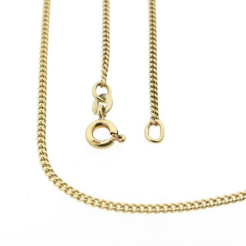 Gouden gourmet schakel ketting | 49,5 cm (schakelketting), Handtassen en Accessoires, Kettingen, Overige kleuren, Gebruikt, Goud