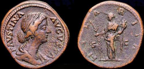 147-176ad Roman Faustina Jr Ae sestertius Hilaritas stand..., Postzegels en Munten, Munten en Bankbiljetten | Verzamelingen, Verzenden