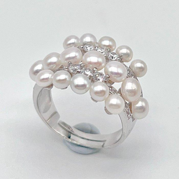 Zonder Minimumprijs - Ring Zilver Parel, Handtassen en Accessoires, Ringen