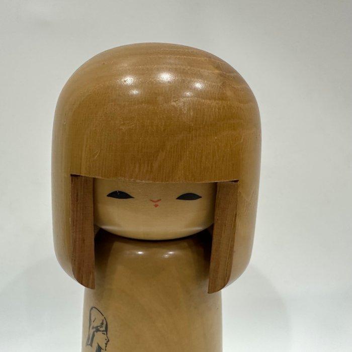 sculptuur, Kokeshi dolls,Author: Usaburo, hand-carved -, Antiquités & Art, Curiosités & Brocante