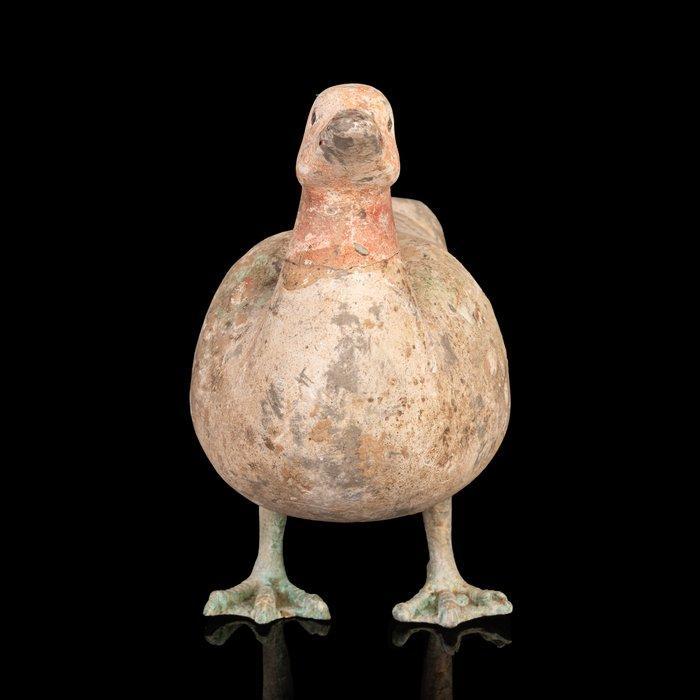 Oud-Chinees, Han-dynastie Aardewerken Vogel op Bronzen Poten, Antiek en Kunst, Antiek | Overige Antiek