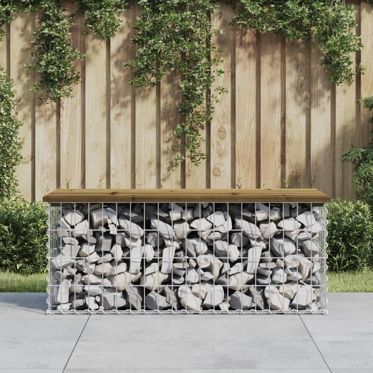 vidaXL Tuinbank schanskorfontwerp 103x44x42 cm geïmpregneerd, Tuin en Terras, Tuinsets en Loungesets, Nieuw, Verzenden