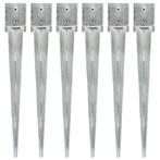 vidaXL Grondpinnen 6 st 12x12x89 cm gegalvaniseerd staal, Verzenden, Nieuw