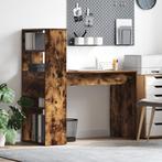 vidaXL Bureau met Opslag Rook Eiken 113x54x120 cm Gelaagd, Verzenden, Nieuw