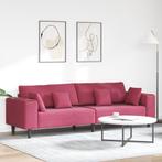 vidaXL Velvet Sofa met kussen met kussen Wijnrood Fluweel, Verzenden, Nieuw