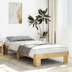 vidaXL Bedframe zonder matras 75x190 cm massief hout eiken, Huis en Inrichting, Slaapkamer | Bedden, Verzenden, Nieuw