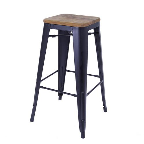 Barkruk Tolix style barkruk 77cm mat zwart, Huis en Inrichting, Barkrukken, Nieuw, Verzenden