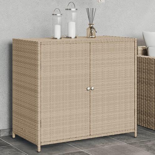 vidaXL Tuinkast 83x45x76 cm poly rattan beige, Tuin en Terras, Bergingen en Tuinkasten, Nieuw, Verzenden