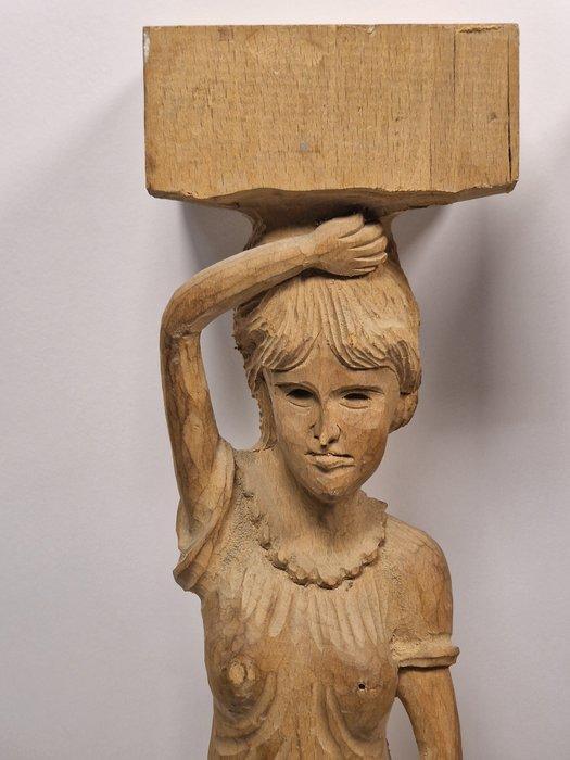sculptuur, 3 Statue / Fregi in Legno realizzati a mano - 57, Antiek en Kunst, Curiosa en Brocante