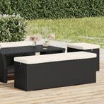 vidaXL Banc pouf avec coussin noir 110x30x40 cm résine, Verzenden, Neuf