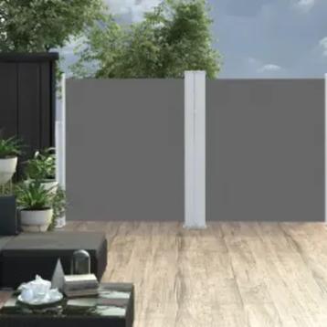 vidaXL Windscherm uittrekbaar 160x600 cm antracietkleurig, Verzenden