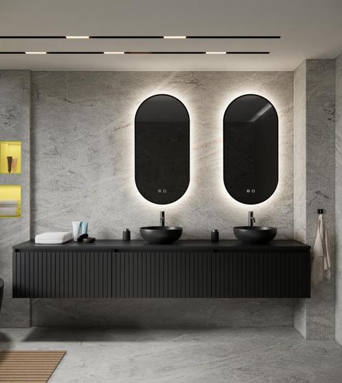 Badkamermeubelset BWS Linea | 240 cm | Mat Zwart, Doe-het-zelf en Bouw, Sanitair, Bad, Nieuw, Ophalen of Verzenden