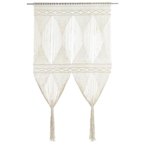 vidaXL Gordijn macramé 140x240 cm katoen, Huis en Inrichting, Stoffering | Gordijnen en Lamellen, Nieuw, Verzenden