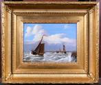 Louis Verboeckhoven (1802-1889) - Belgian or Dutch boats at
