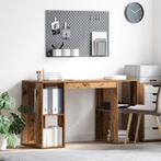 vidaXL Bureau met Opbergruimte - Oud Hout 130x50.5x75 cm -, Huis en Inrichting, Verzenden, Nieuw