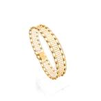 18 Krt. Gouden meander schakel armband | 19,5 cm, Handtassen en Accessoires, Armbanden, Ophalen of Verzenden, Gebruikt, Overige kleuren