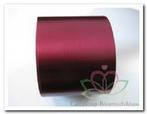 Donkerrood lint 70 mm met lila opdruk +/- 80 cm. - grote, Nieuw