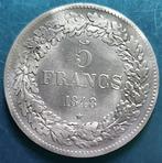 Belgique. Léopold Ier. 5 Francs 1848 tooled and cleaned