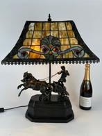 Tafellamp - Tiffany-stijl - Brons, Glas - Een Romeinse, Antiek en Kunst