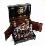 Service à liqueur - Cristal, Bois, Laiton - La cave de, Antiek en Kunst