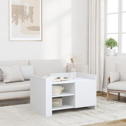 vidaXL Salontafel 80x50x50 cm bewerkt hout wit, Huis en Inrichting, Tafels | Salontafels, Nieuw, Verzenden