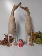 Beeld, set of 2 handmade wooden ducks 60 cm high - 60 cm -