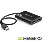 StarTech.com USB-naar-Dual DisplayPort-adapter 4K 60Hz USB, Nieuw, Verzenden