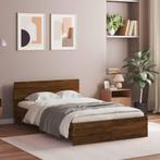 vidaXL Bedframe met hoofdeinde bruin eikenkleur 135x190 cm, Verzenden, Nieuw