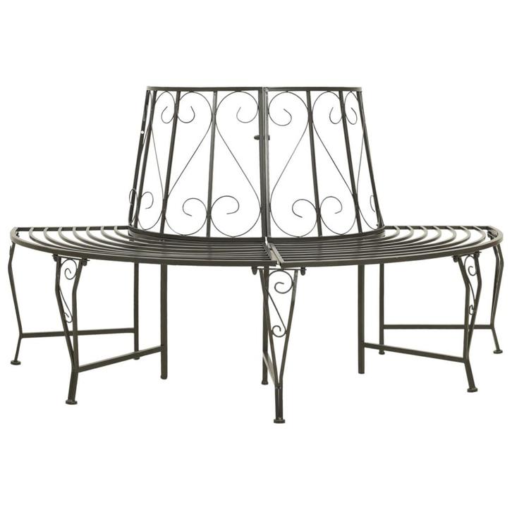 vidaXL Boombank halfrond 160 cm staal, Tuin en Terras, Tuinsets en Loungesets, Nieuw, Verzenden
