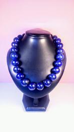 Blauwe lapis lazuli ketting Ronde kralen - Hoogte: 50 cm -