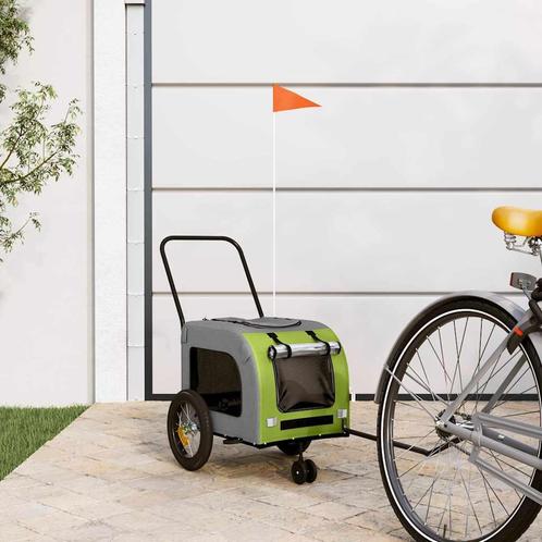 vidaXL Fietskar voor huisdieren Groen en rood 124.5 x 63.5 x, Dieren en Toebehoren, Overige Dieren-accessoires, Nieuw, Verzenden