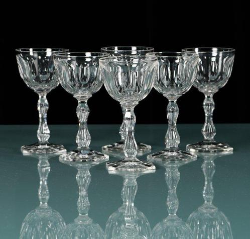 Prachtig lot van 6 kristallen Val Saint Lambert glazen,, Antiek en Kunst, Antiek | Meubels | Tafels