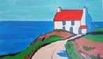 Yves Decaudan - La maison en bord de mer, Antiek en Kunst, Kunst | Schilderijen | Modern