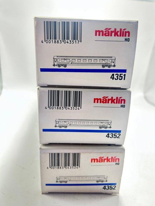 Märklin H0 - 4351/52 - Modeltrein personenwagen (3) - 3x, Hobby en Vrije tijd, Modeltreinen | H0