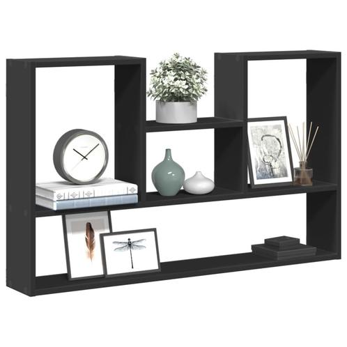 vidaXL Wandschap 99x15x60 cm bewerkt hout zwart, Huis en Inrichting, Kasten | Wandmeubels, Nieuw, Verzenden