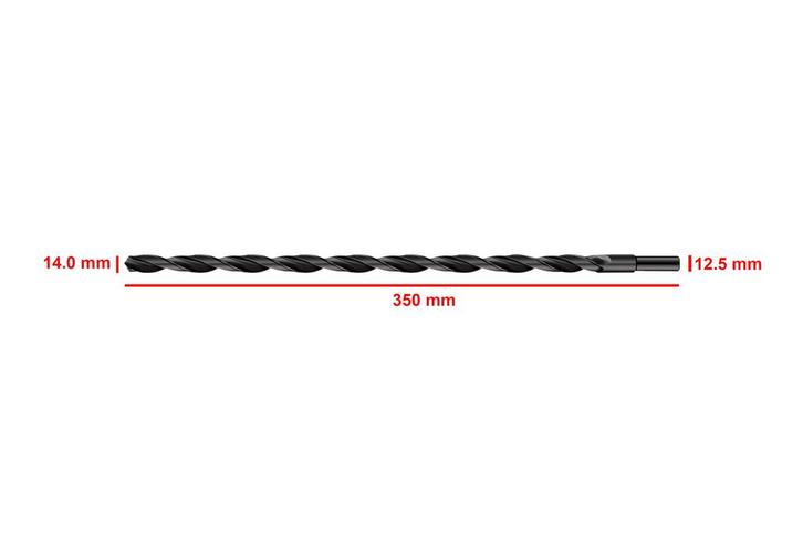 HSS M2 metaalboor 14,0x350 mm (verkleinde schacht), Doe-het-zelf en Bouw, Gereedschap | Overige machines, Nieuw, Verzenden