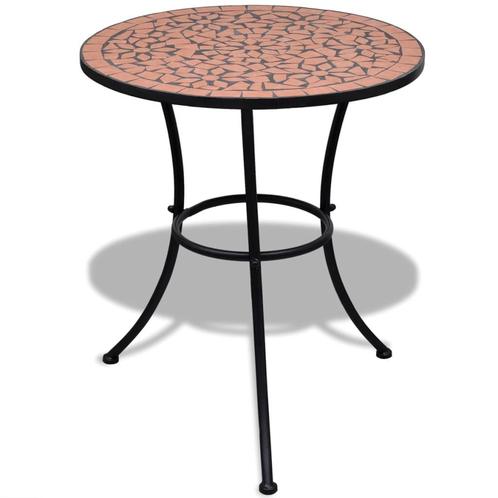 vidaXL Table de bistro Terre cuite 60 cm Mosaïque, Tuin en Terras, Tuinsets en Loungesets, Verzenden