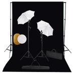 vidaXL Fotostudioset met lampen, paraplus, achtergrond en, Audio, Tv en Foto, Verzenden, Nieuw