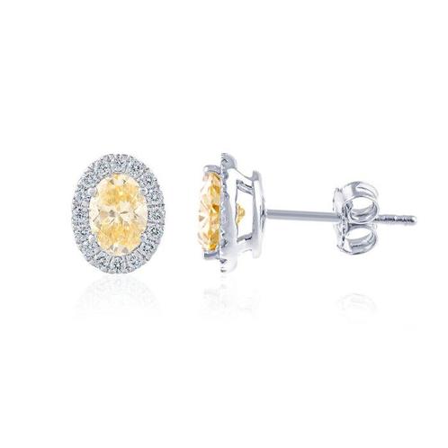 Zonder Minimumprijs - Oorbellen - 14 karaat Witgoud -, Handtassen en Accessoires, Oorbellen