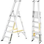 Professionele ALOSS Aluminium Ladder - 5 Treden - Max. 15..., Ophalen of Verzenden, Nieuw