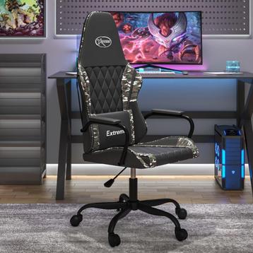 vidaXL Massage gamestoel kunstleer zwart en camouflage, Verzenden