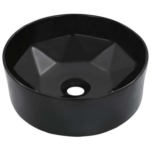 vidaXL Wastafel 36x14 cm keramiek zwart, Doe-het-zelf en Bouw, Sanitair, Nieuw, Verzenden