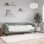 vidaXL Slaapbank met matras 90x200 cm fluweel lichtgrijs, Huis en Inrichting, Slaapkamer | Bedden, Verzenden, Nieuw